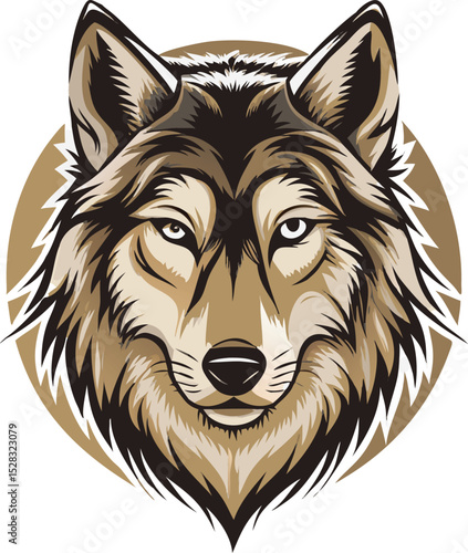 Illustration of a wolf head isolated on white background