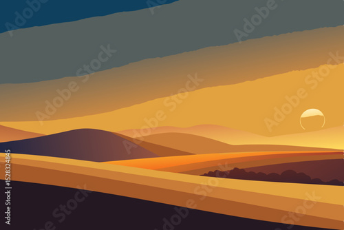 sunset in the sahara