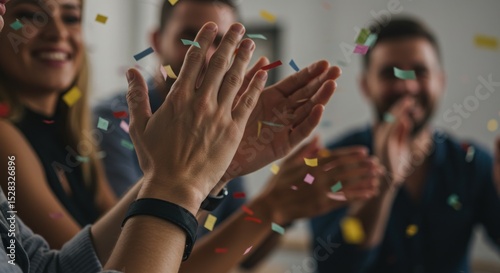 People clapping hands together in celebration