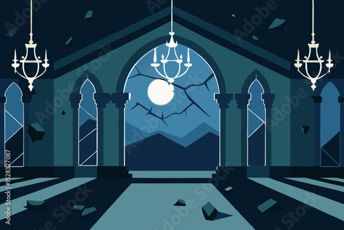 The Decaying Beauty Of An Abandoned Ballroom With Ruined Floors And Chandeliers