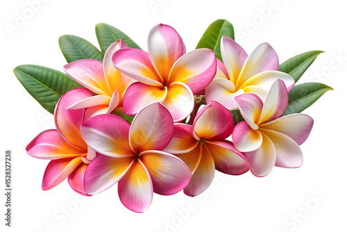 plumeria pink white frangipani flowers image isolated on transparent background