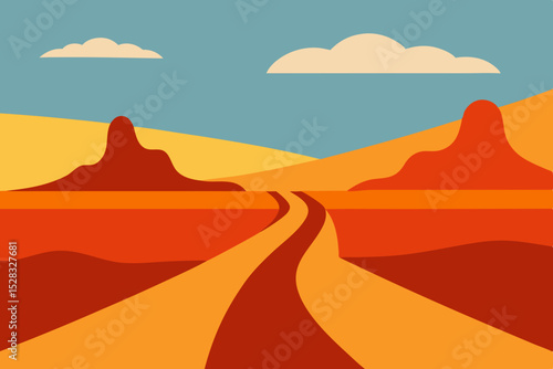 An AI Generated Image Of A Hot And Dirty Sand Desert Under A Bright Burning Sun