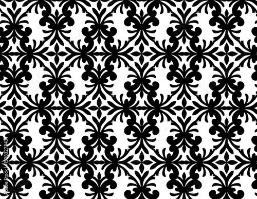 Trellis Floral Pattern (Black and White)