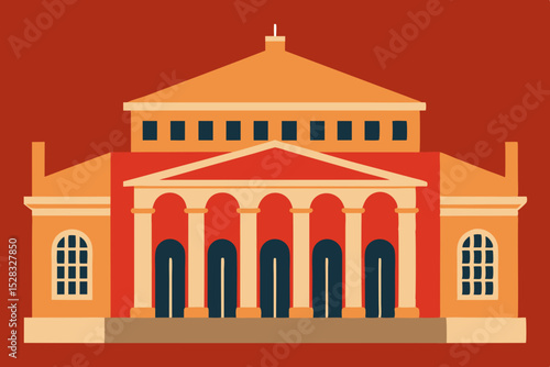 An Opulent Opera House In A Classical Design With Plush Seating And A Grand Stage