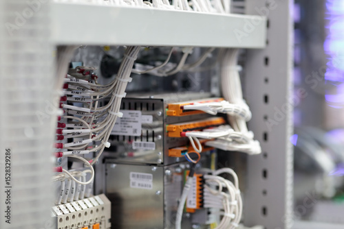 control cabinet with electrical wiring system