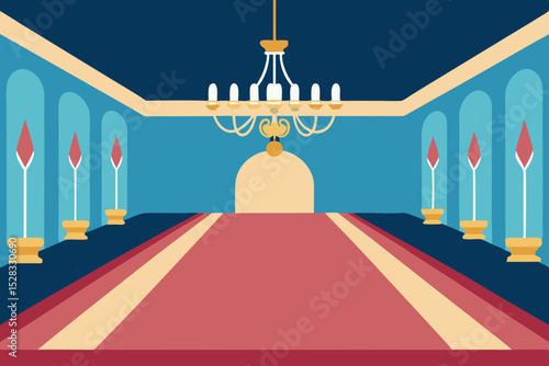 Crystal Ballroom Cartoon Animation Background Vector illustration