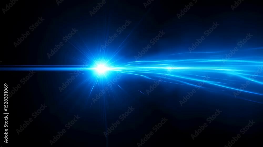 Bright blue light emitting ray and moving stream particles. Futuristic energy motion with abstract laser light, power concept footage. Bright blue light emitting ray and moving stream particles. Futuristic energy motion with abstract laser light, power concept footage.