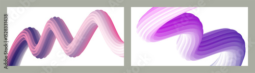 Abstract volumetric background. Cords. set of two illustrations. Toothpaste in a tube. Minimalism. Creative modern background. Cover design, wallpaper, background. eps vector.