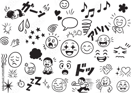 漫画ギャグ表現素材セット – Comic Gag Expression Vector Pack