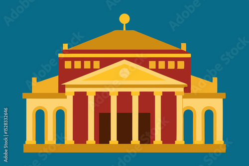 Elegant Opera House Interior Cartoon Animation Background Vector illustration