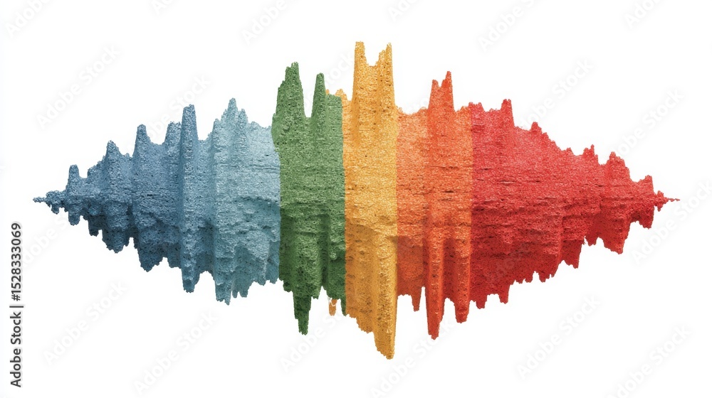 Fototapeta premium Abstract colorful sound wave shows o frequency on a white background.