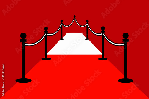 Premiere Red Carpet Cartoon Animation Background Vector illustration