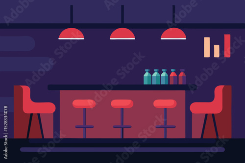 Nightclub Interior Cartoon Animation Background Vector illustration