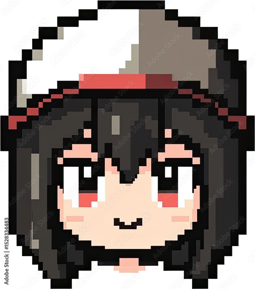 Fototapeta premium Pixelated illustration of a female character's head.