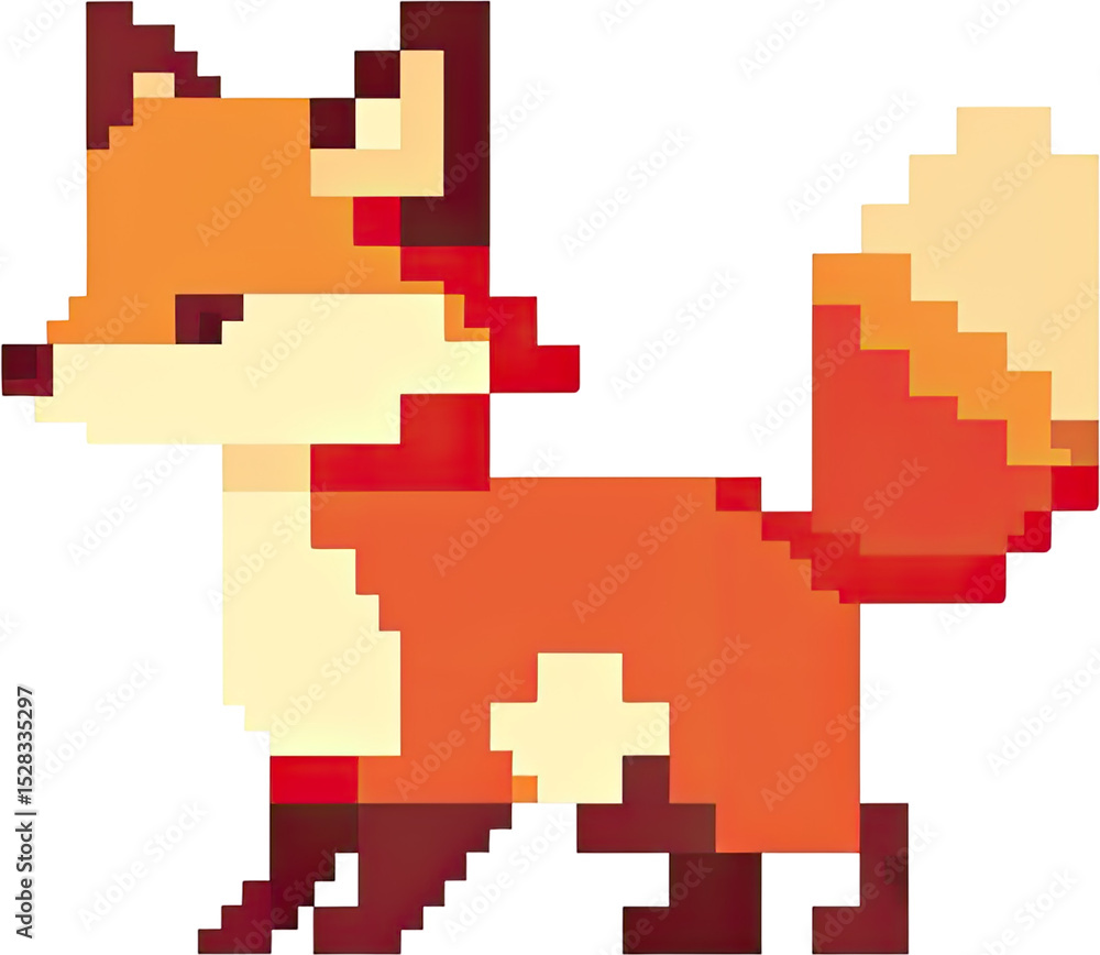 Fototapeta premium Pixelated image of a small fox.