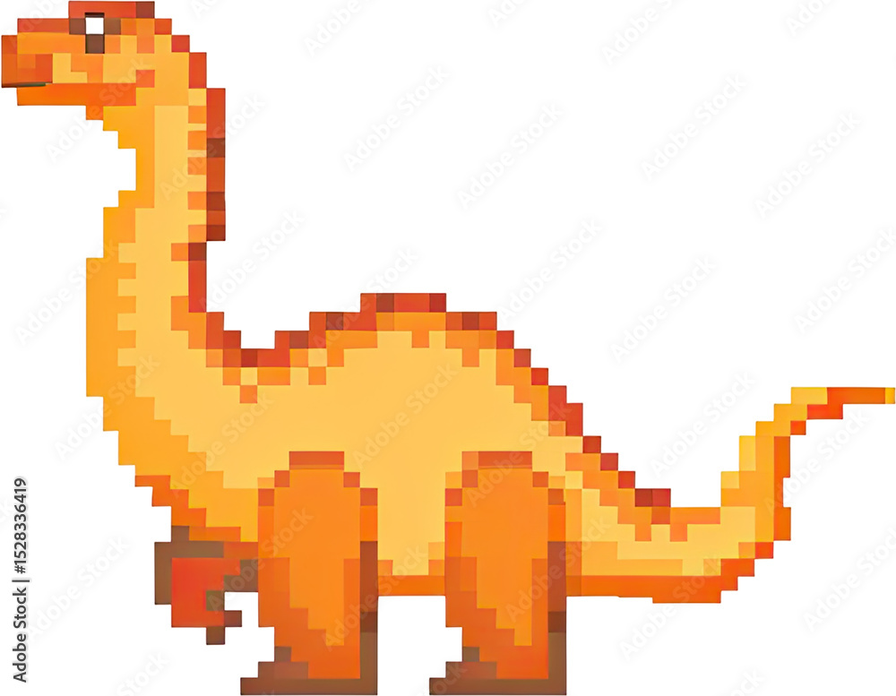 Fototapeta premium Pixelated illustration of a dinosaur.