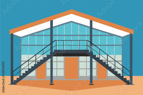 Urban Loft Interior Cartoon Animation Background Vector illustration