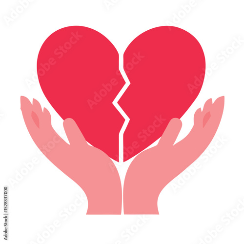 Healing a Broken Heart Compassion, Care, and the Path to Recovery vector art.
