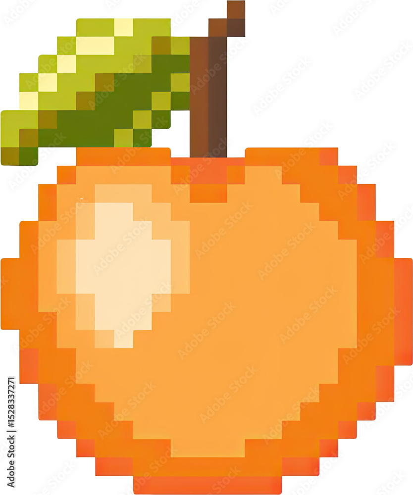 Obraz premium Pixelated orange illustration.