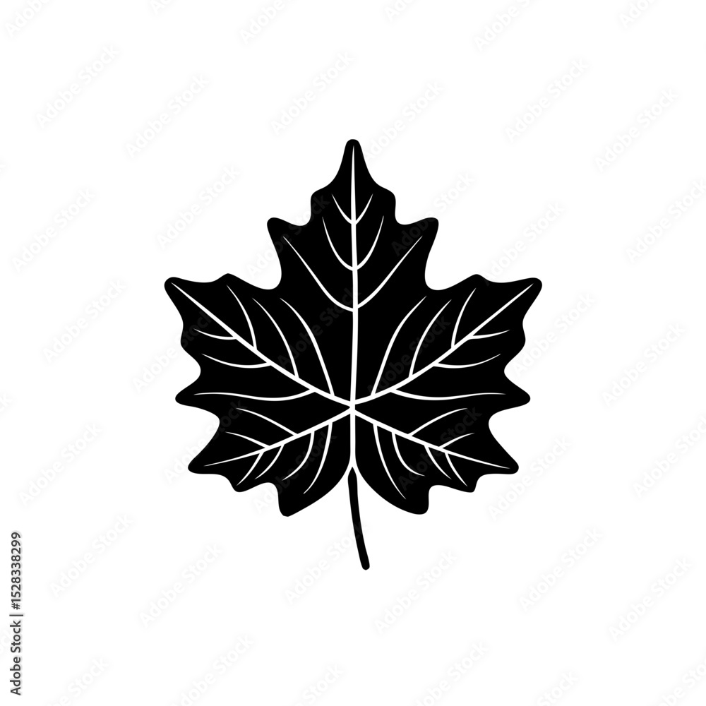 Naklejka premium creative and simple minimal details Outline Maple leaf icon vector 
