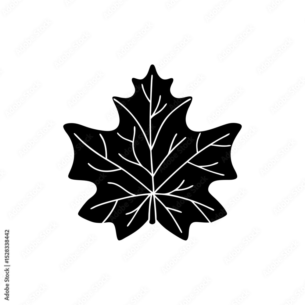Fototapeta premium creative and simple minimal details Outline Maple leaf icon vector 
