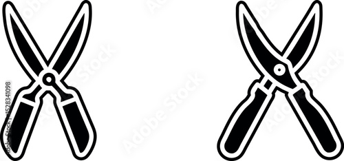 black shears outline, gardening tool clip art preview