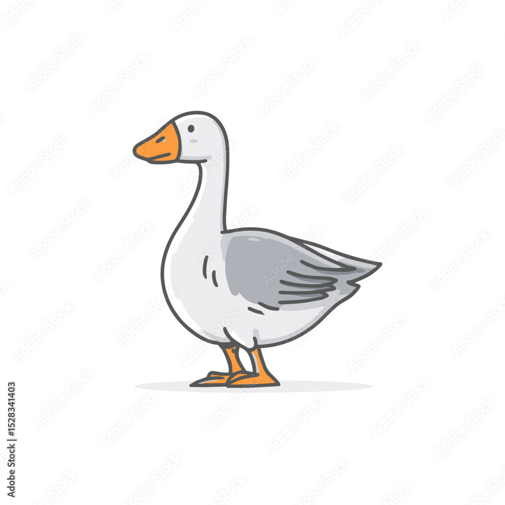 Obraz premium vector goose on white background .Generative AI