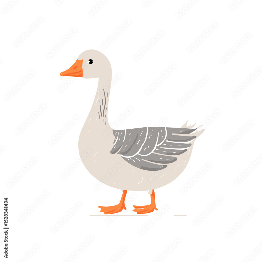 vector goose on white background .Generative AI vector goose on white background .Generative AI