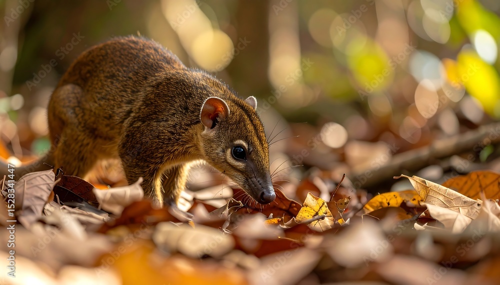 Obraz premium Forest Mousedeer foraging leaves.