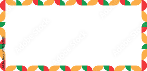 Black History Month Frame – Colorful Abstract Rectangle Border for Juneteenth Celebration with Space for Text	
