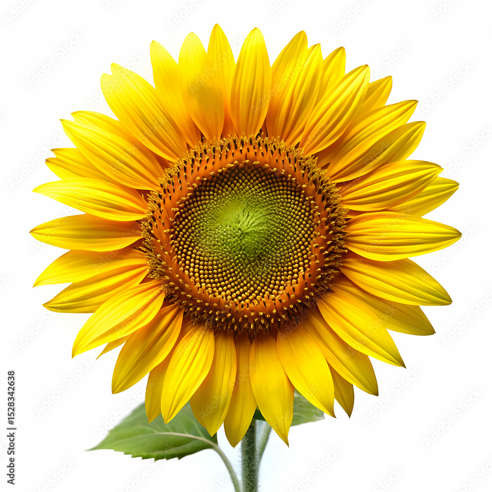 Obraz premium Sunflower bloom isolated on white