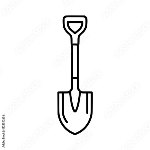 Simple line drawing of a shovel