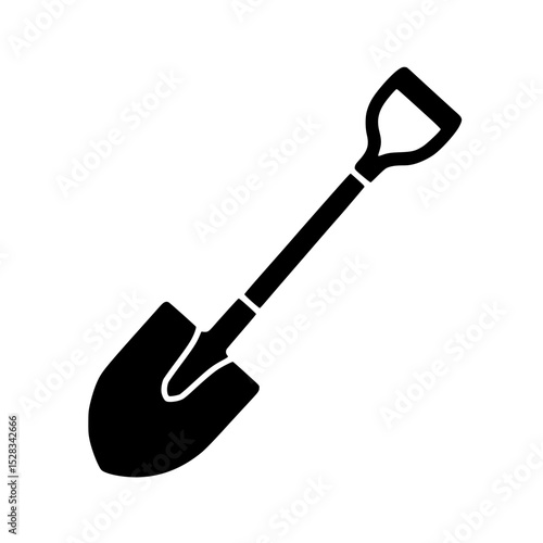 Black silhouette of a shovel