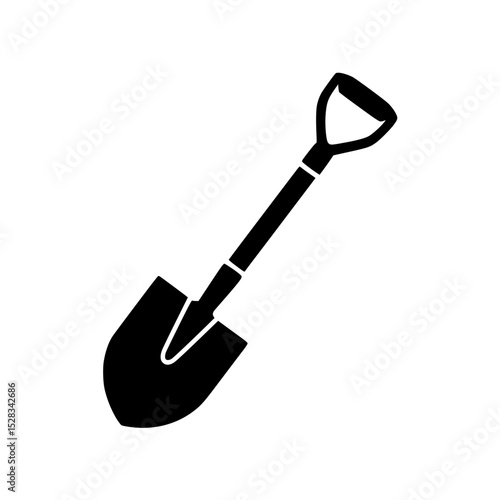 Black silhouette of a shovel