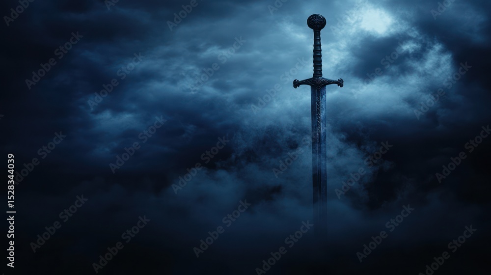 Naklejka premium Sword in the Storm