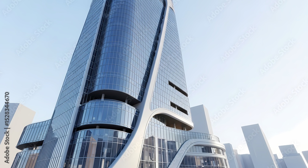 Naklejka premium Modern Architecture: A Vision of Corporate Success and Innovation