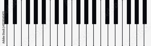 Realistic background black and white piano keys - Vector illustration