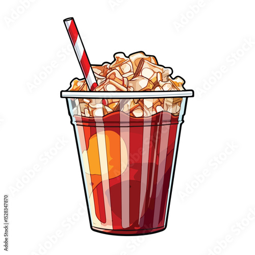 Professional Cinema Projector Film Portable Soda Straw Vector Illustration