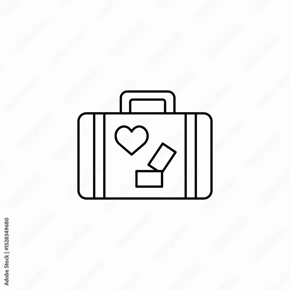 honeymoon suitcase icon sign vector honeymoon suitcase icon sign vector