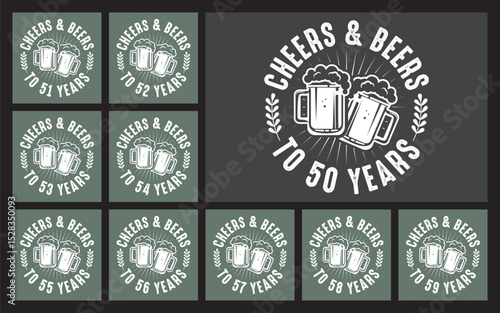 Cheers and beers to 50 years t shirt design