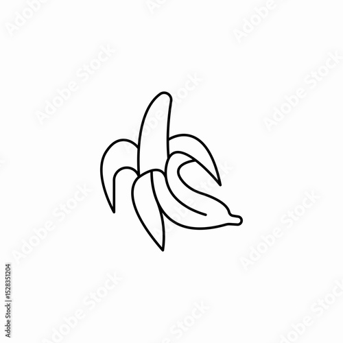 peeled banana icon sign vector