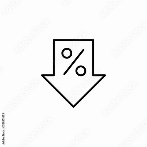 rate drop icon sign vector