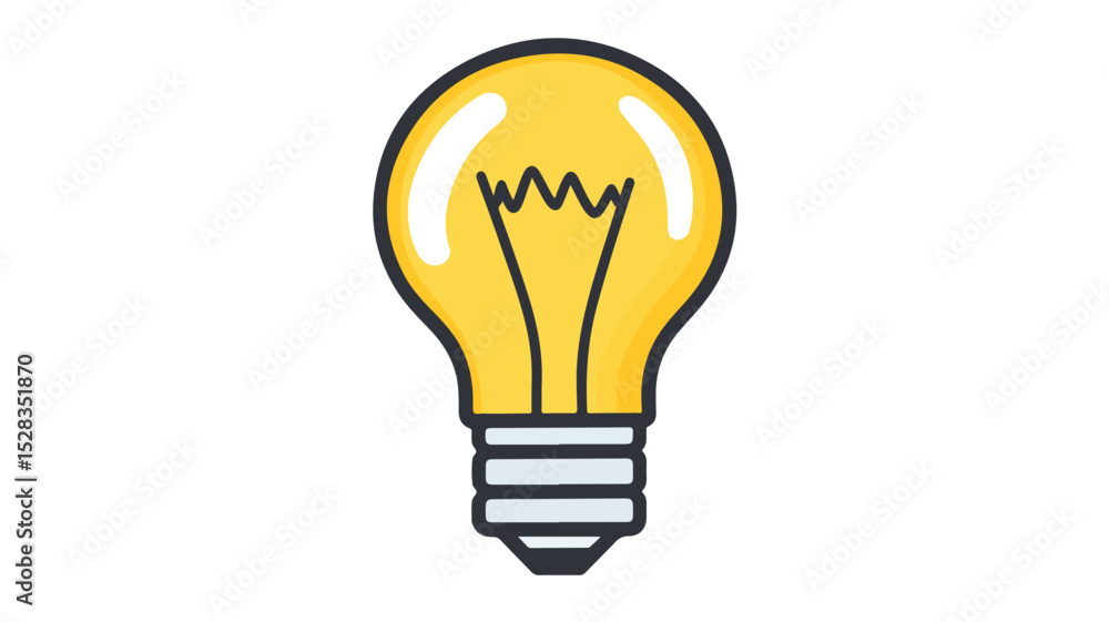 Bright Light Bulb Flat Icon Vector Illustration for Creative Ideas and Innovation Bright Light Bulb Flat Icon Vector Illustration for Creative Ideas and Innovation