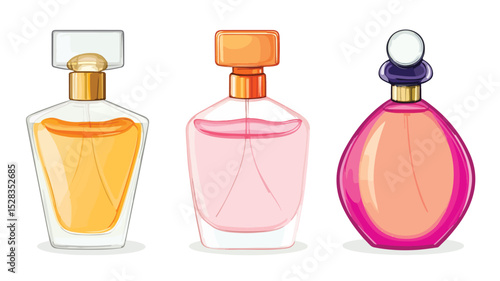 Elegant Perfume Bottle Vector Illustration for Beauty and Fashion Design Projects