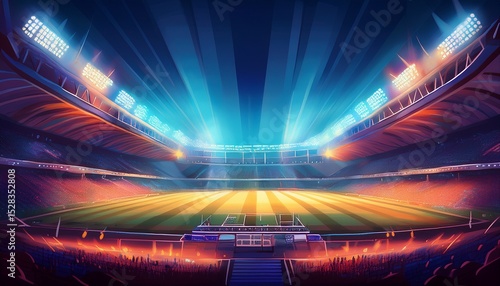 stadium floodlights illustration