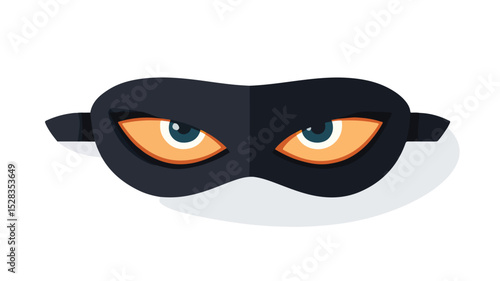 Stealthy Thief Eye Mask Flat Icon Vector Illustration