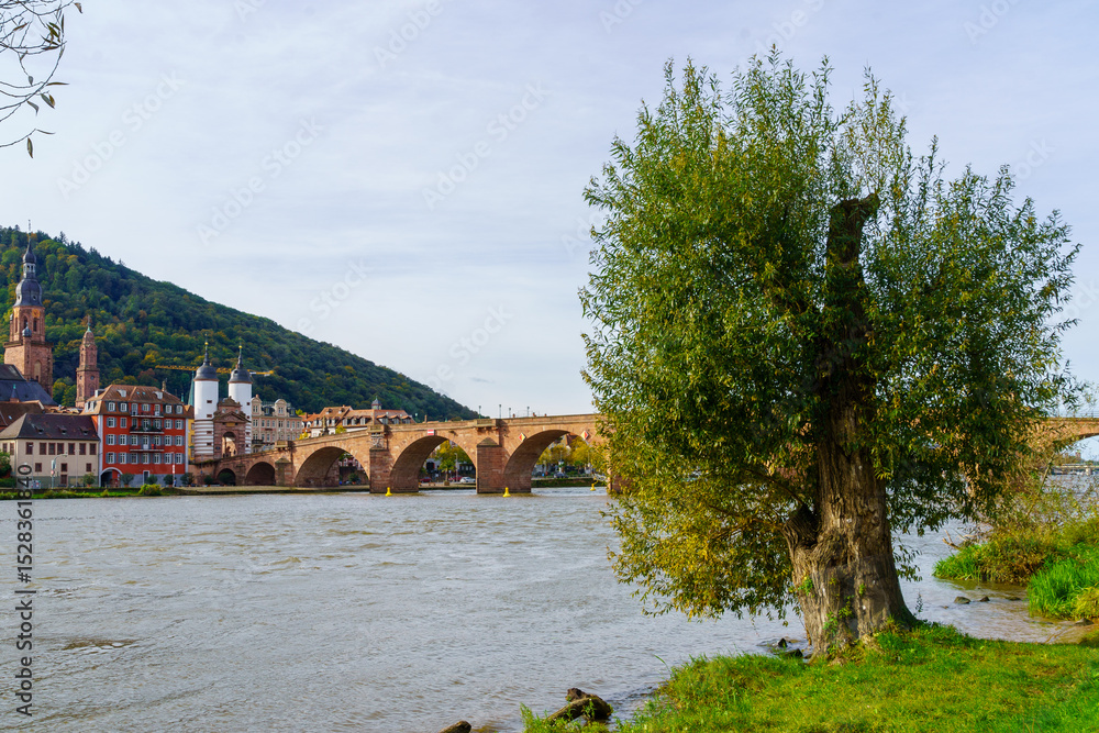 Obraz premium Old Stone Bridge, in Heidelberg