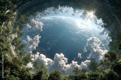 A view of the earth from the top of a hill