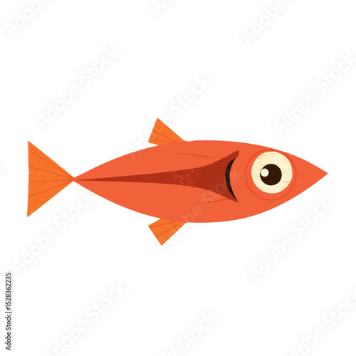 Blind Fish illustration vector 2D flat, isolated on a white background.