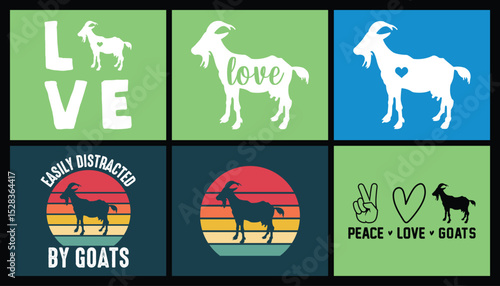 goat lover t shirt design bundle